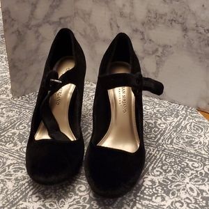 Christian Siriano velvet chunky heel